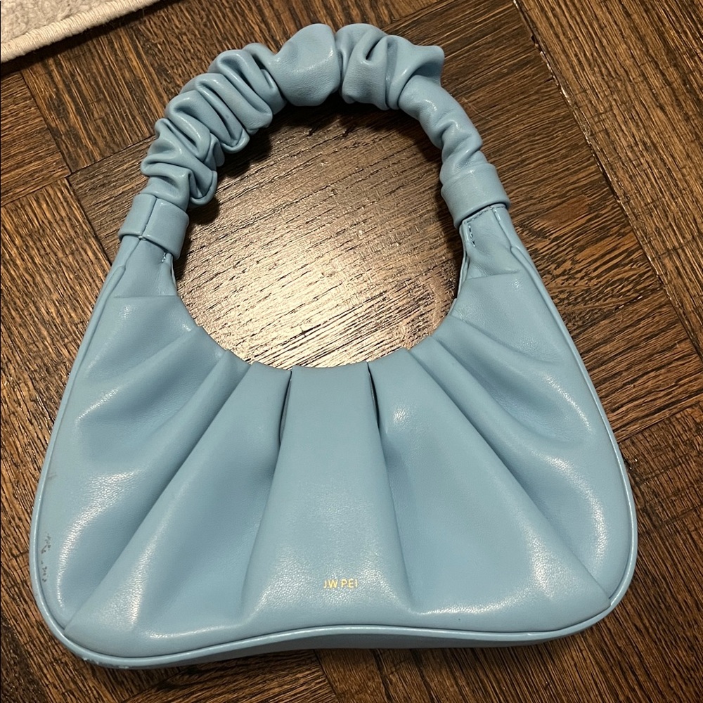 JW PEI Sky Blue Ruched Shoulder Bag